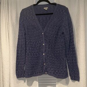 L.L. Bean Heathered Blue Cardigan
